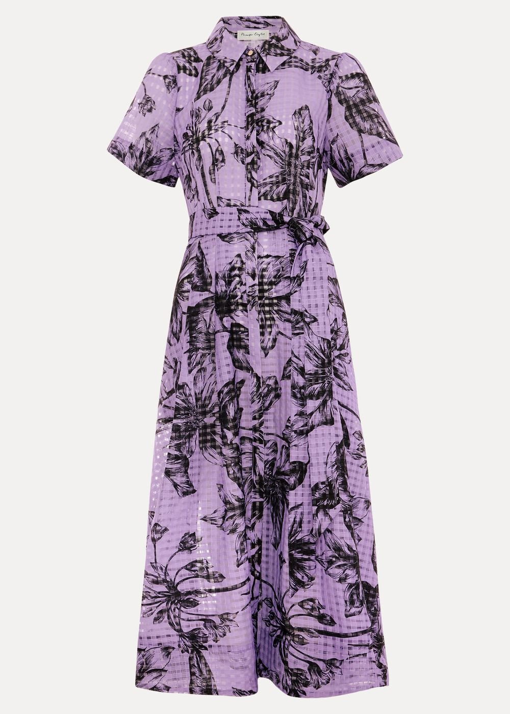 Natalie Lilac Floral Check Dress Lilac