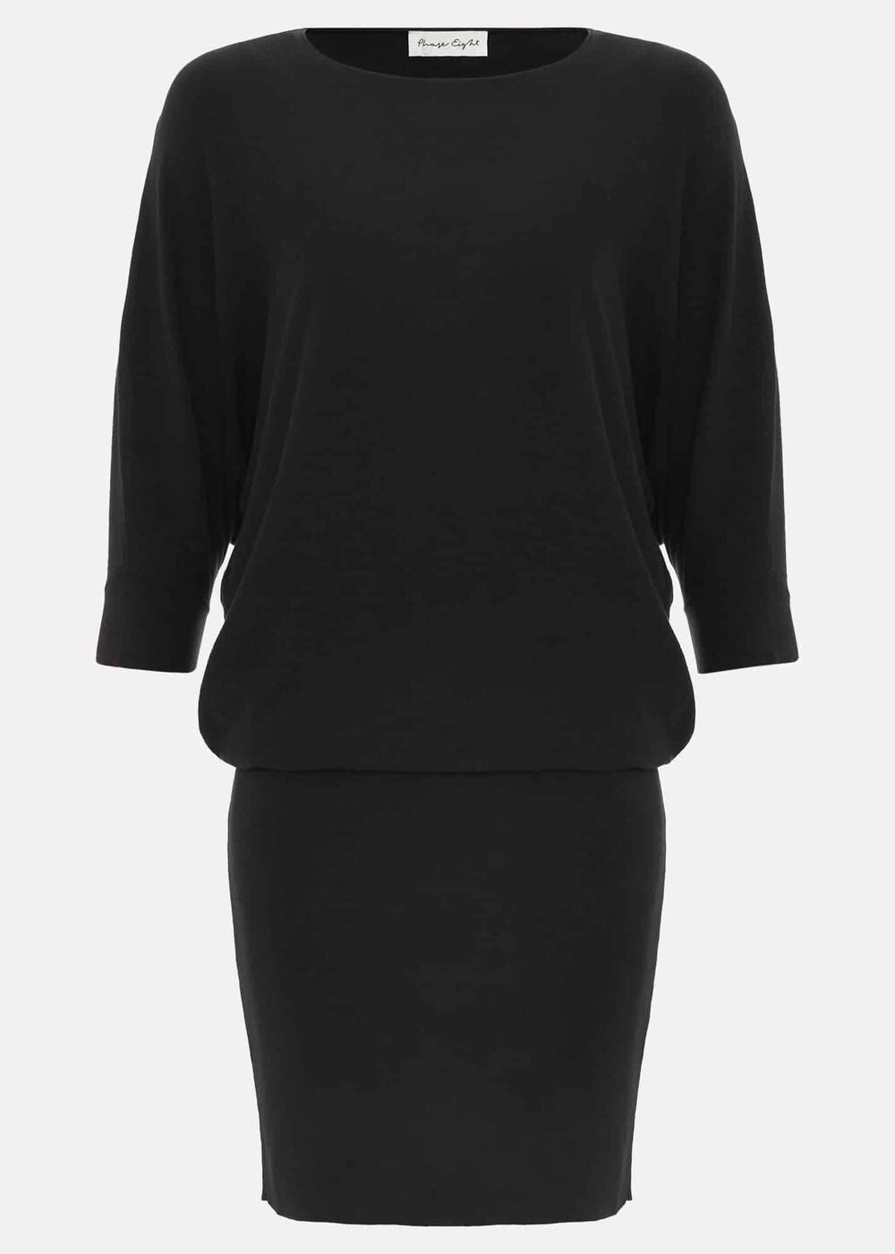 Becca Batwing Knitted Dress Black