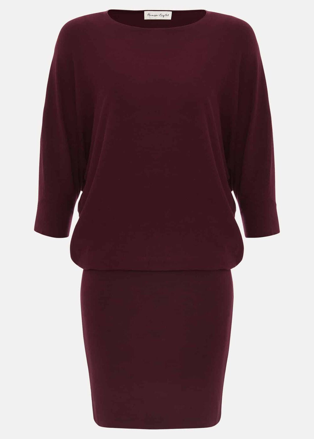 Becca Batwing Knitted Dress Burgundy