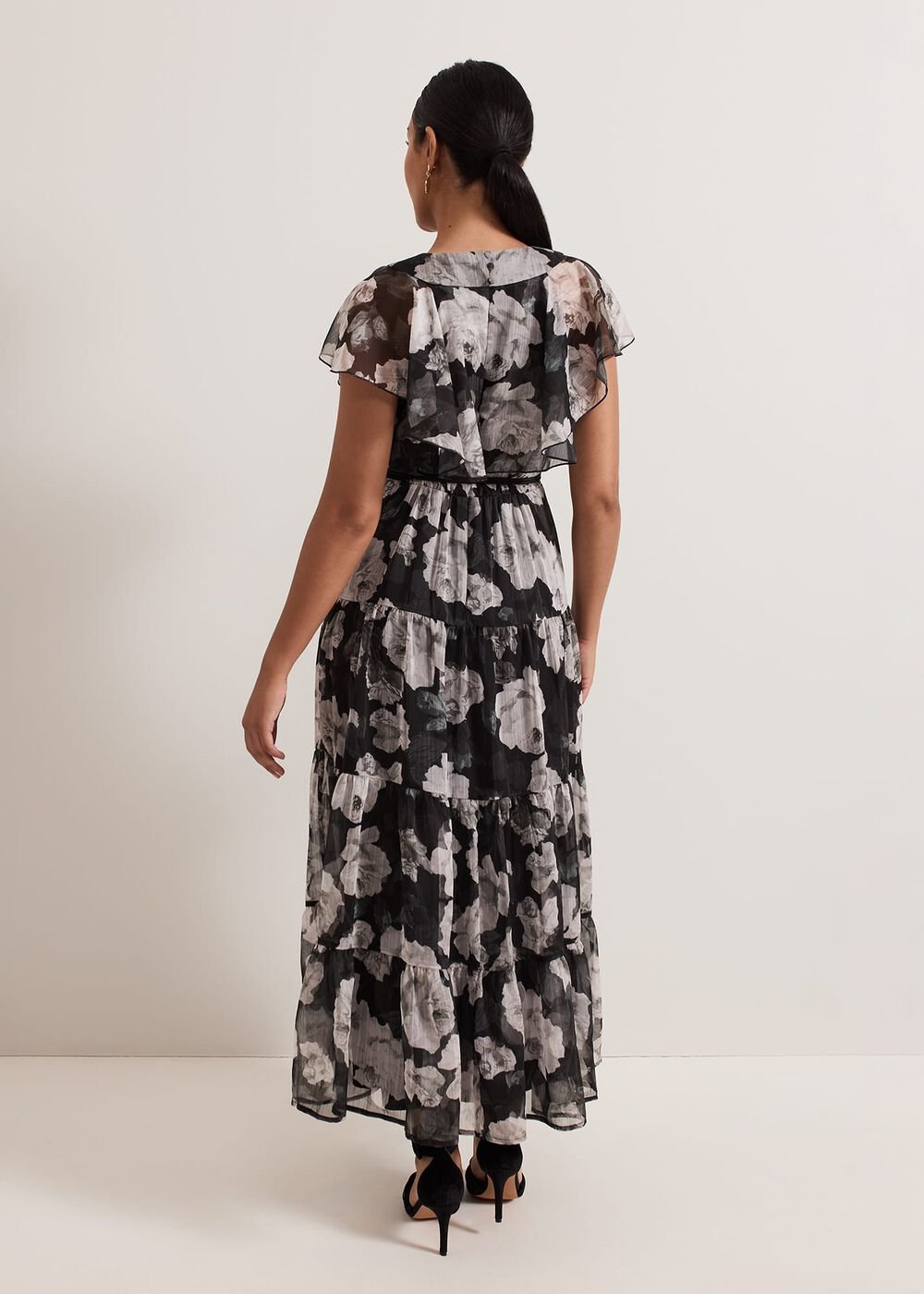 Petite Jordine Floral Print Midaxi Dress Multi-Coloured
