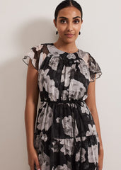 Petite Jordine Floral Print Midaxi Dress Multi-Coloured