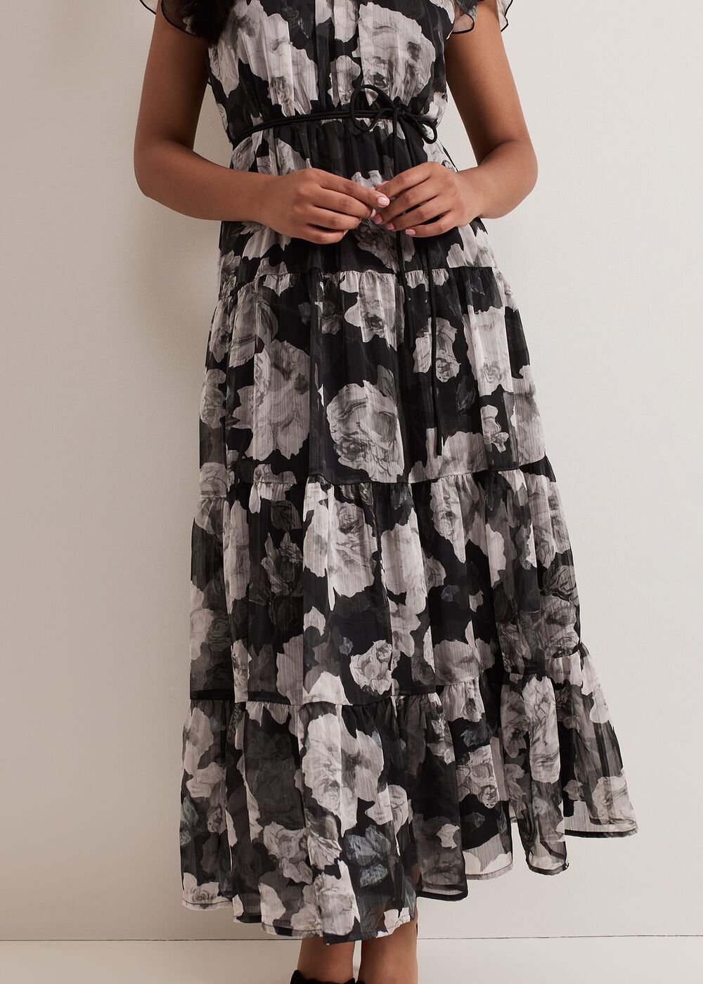 Petite Jordine Floral Print Midaxi Dress Multi-Coloured