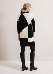 Hetty Ripple Colour Block Tunic Black/Ivory