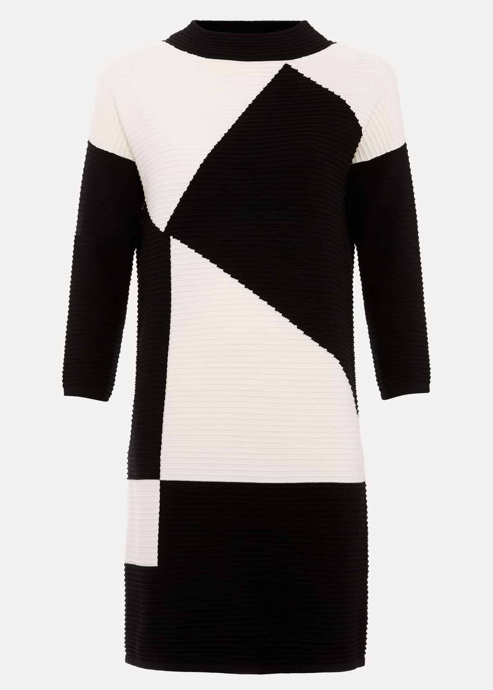 Hetty Ripple Colour Block Tunic Black/Ivory