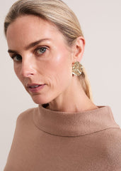 Skylar Funnel Neck Jumper Dress Camel