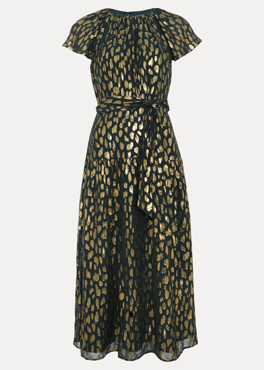Lilani Shimmer Midi Dress Green