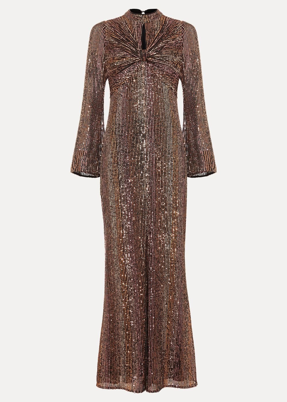 Renila Sequin Long Sleeved Maxi Dress Multi-Coloured