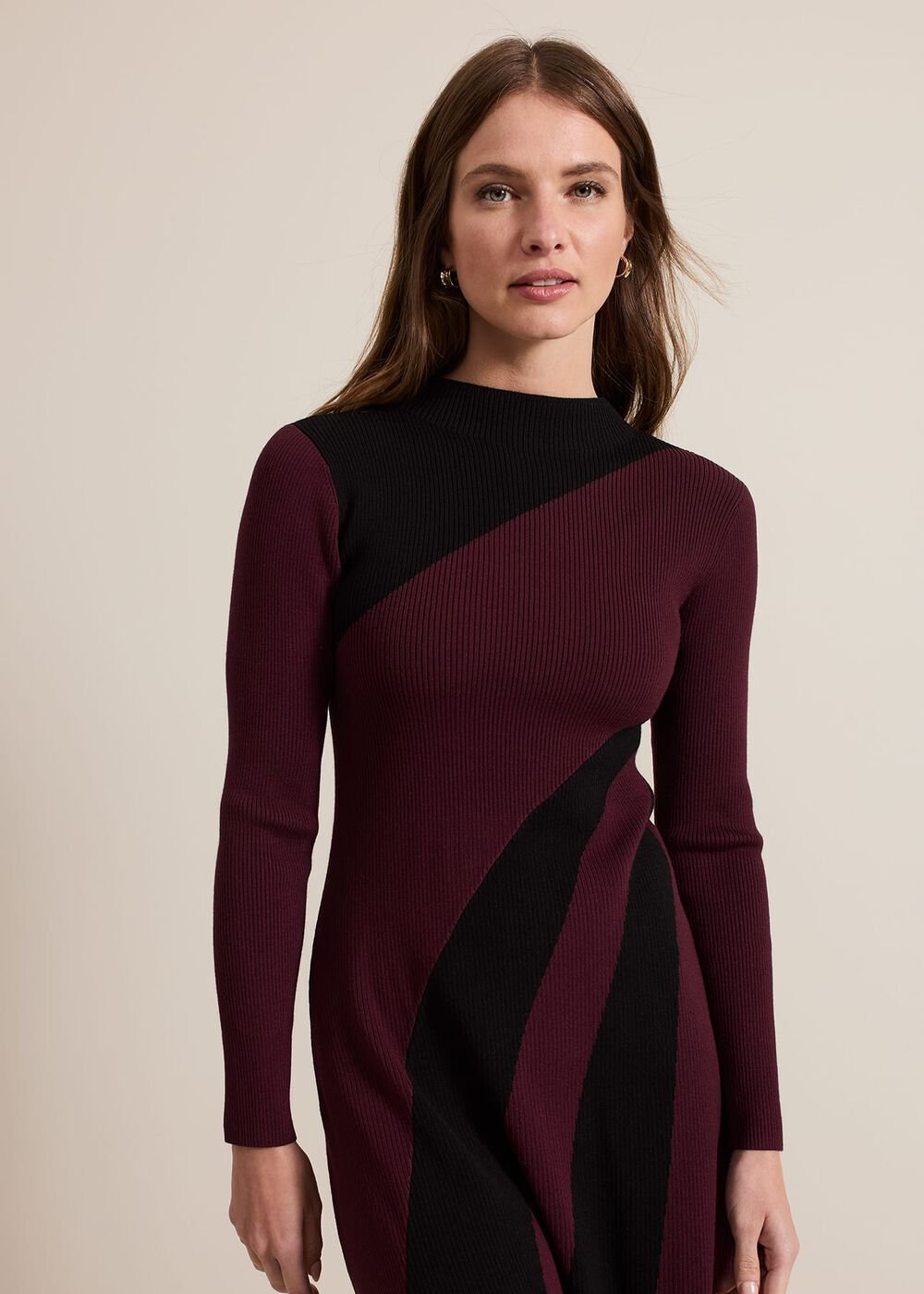 Petite Julie Fit And Flare Midi Dress Burgundy