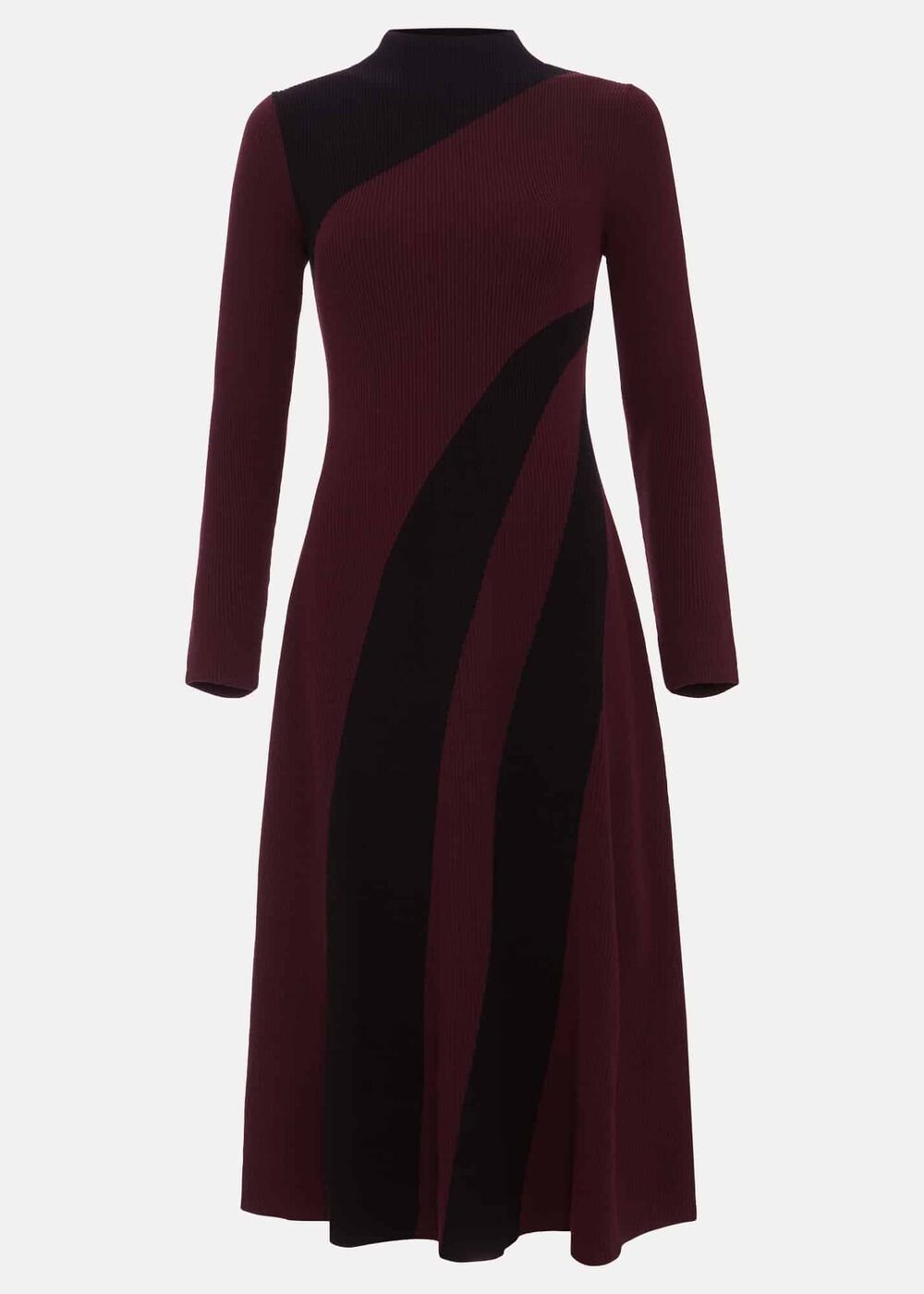 Petite Julie Fit And Flare Midi Dress Burgundy
