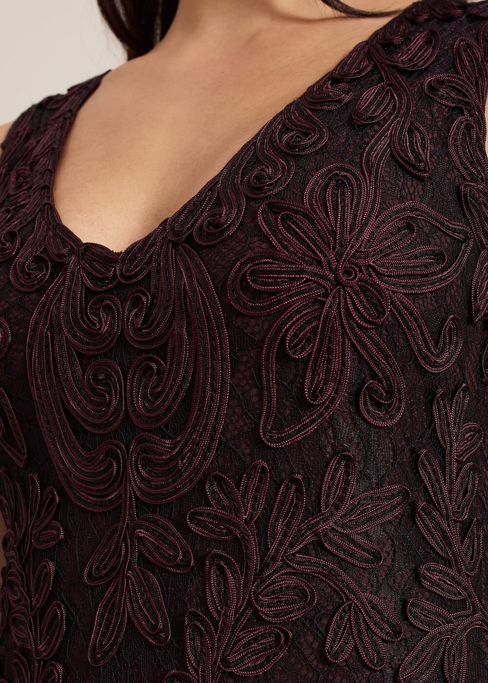 Montee Burgundy Tapework Maxi Dress Burgundy
