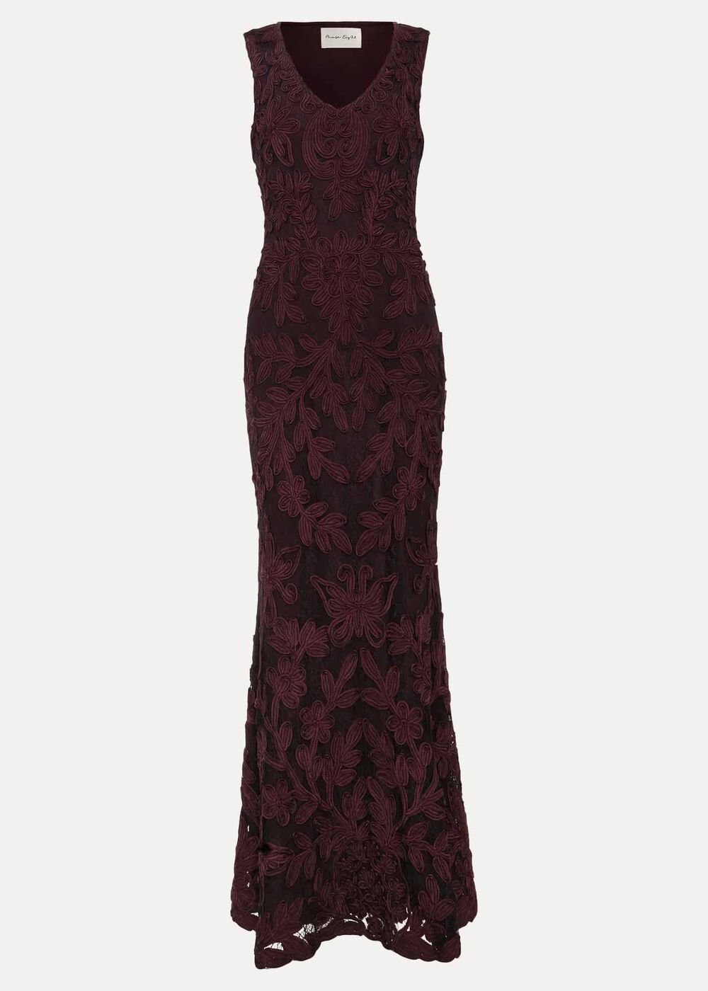 Montee Burgundy Tapework Maxi Dress Burgundy