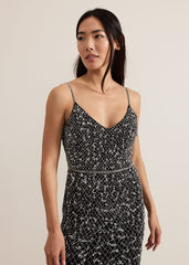 Alexia Sequin Embelished Maxi Dress Black