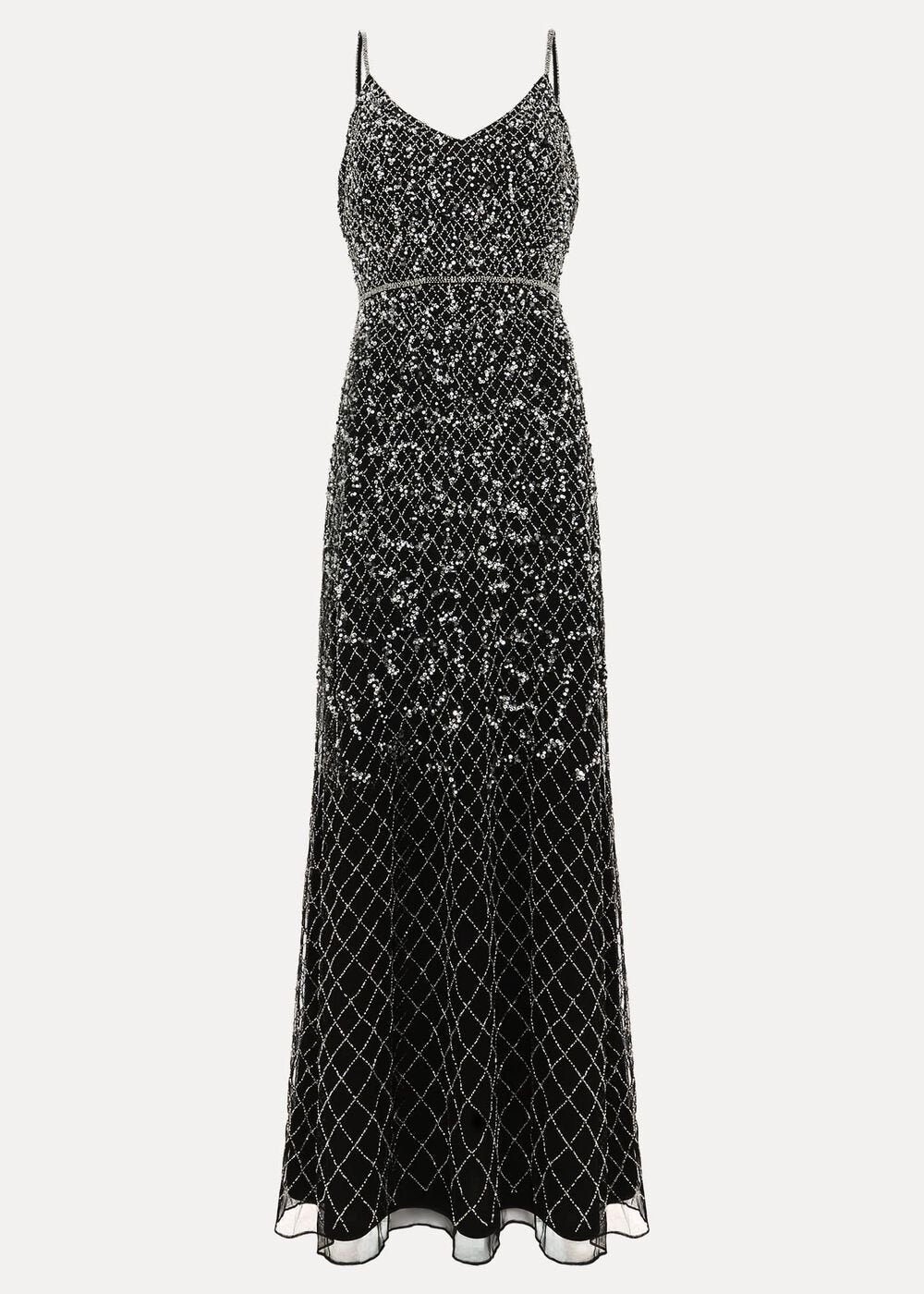 Alexia Sequin Embelished Maxi Dress Black