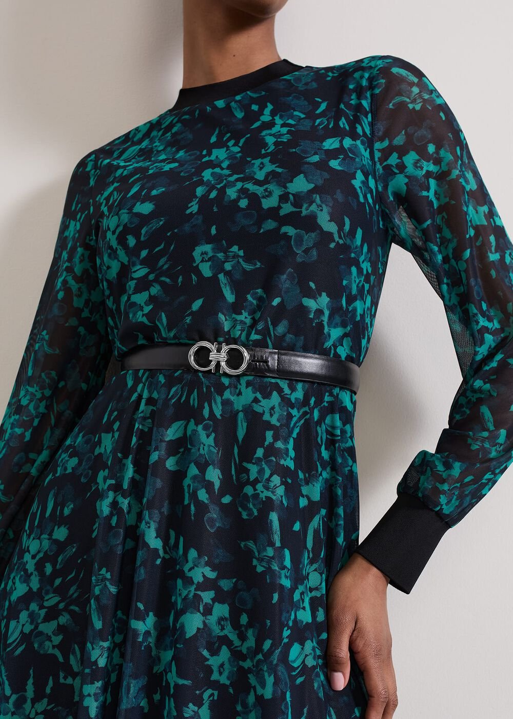 Jinny Purple Floral Dress Green