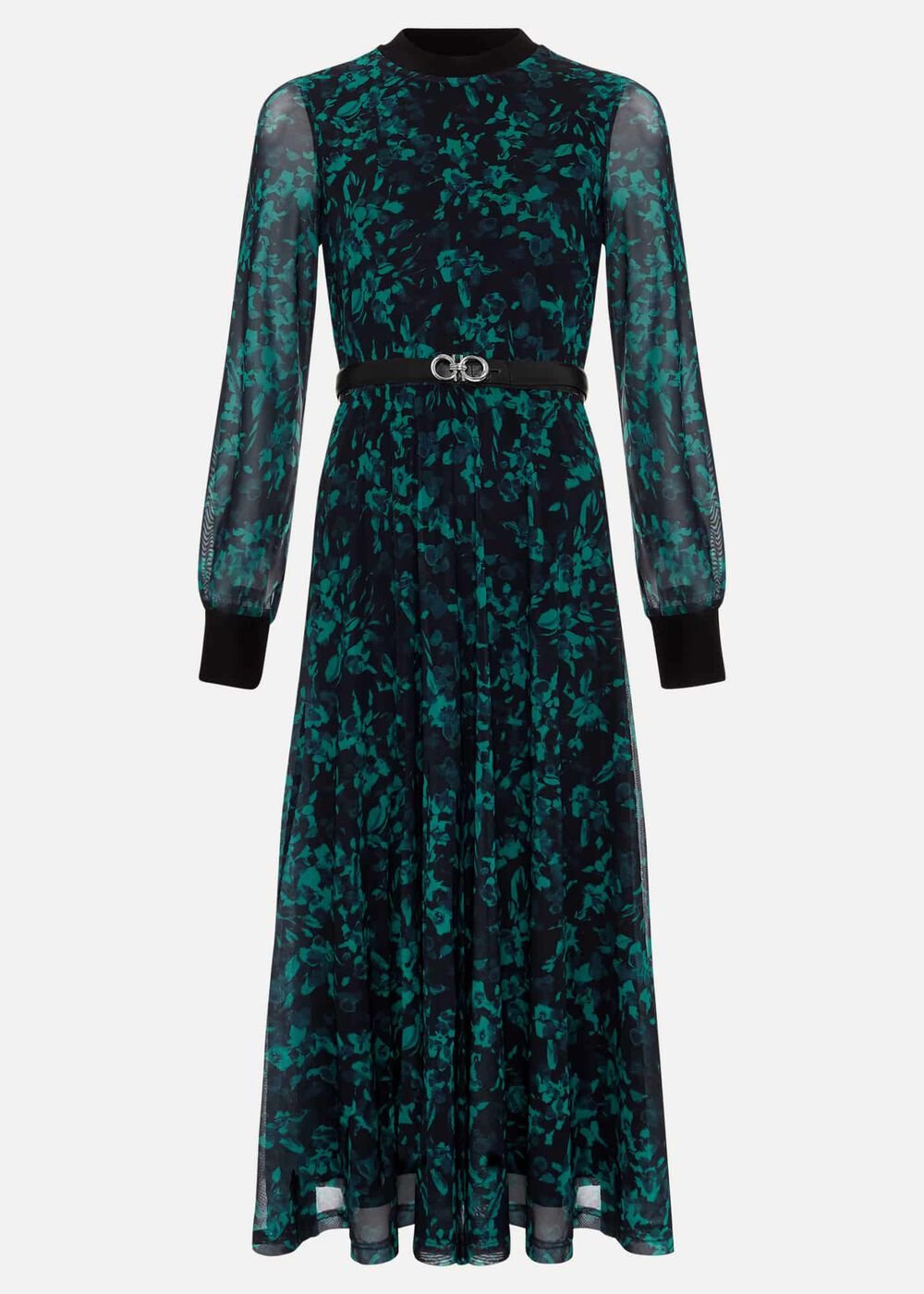 Jinny Purple Floral Dress Green