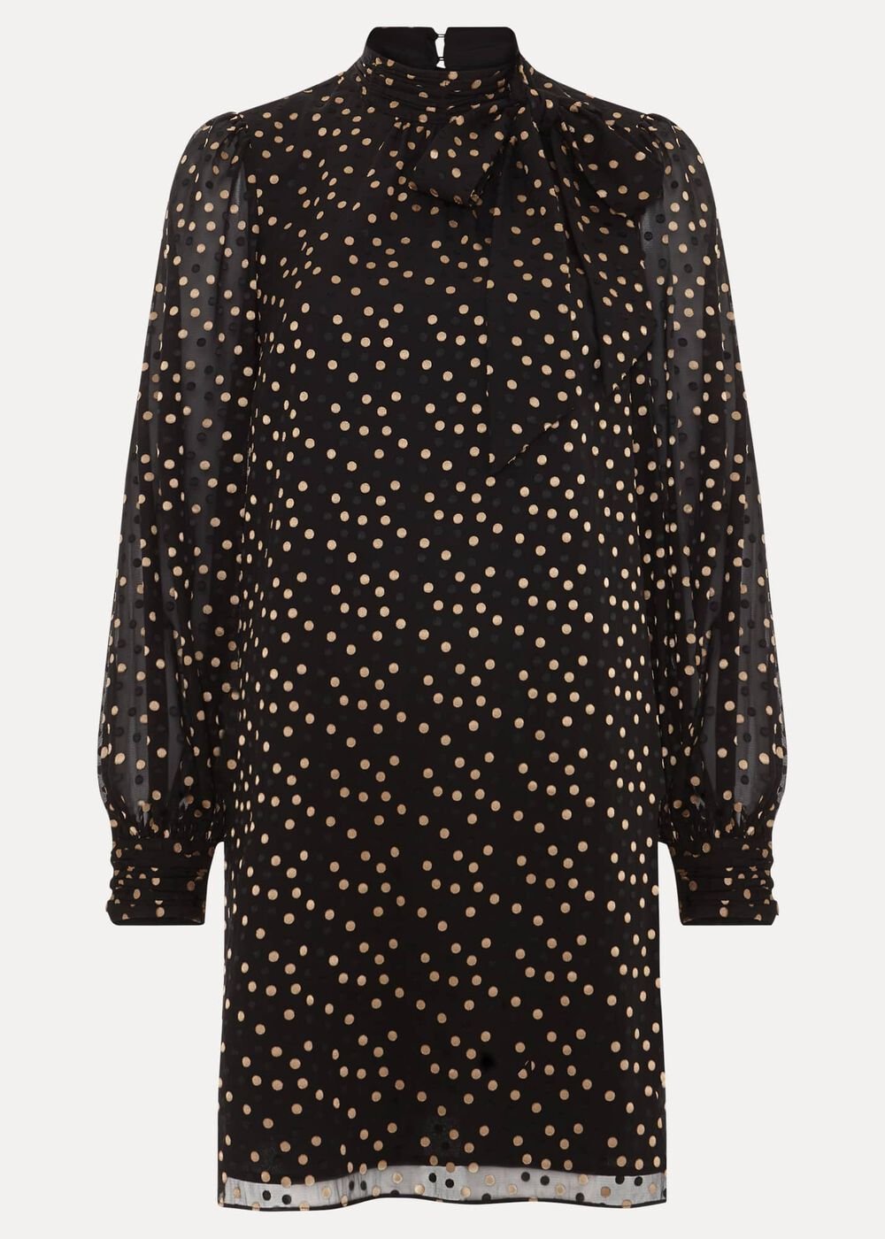 Mabel Black Dotty Swing Dress Black