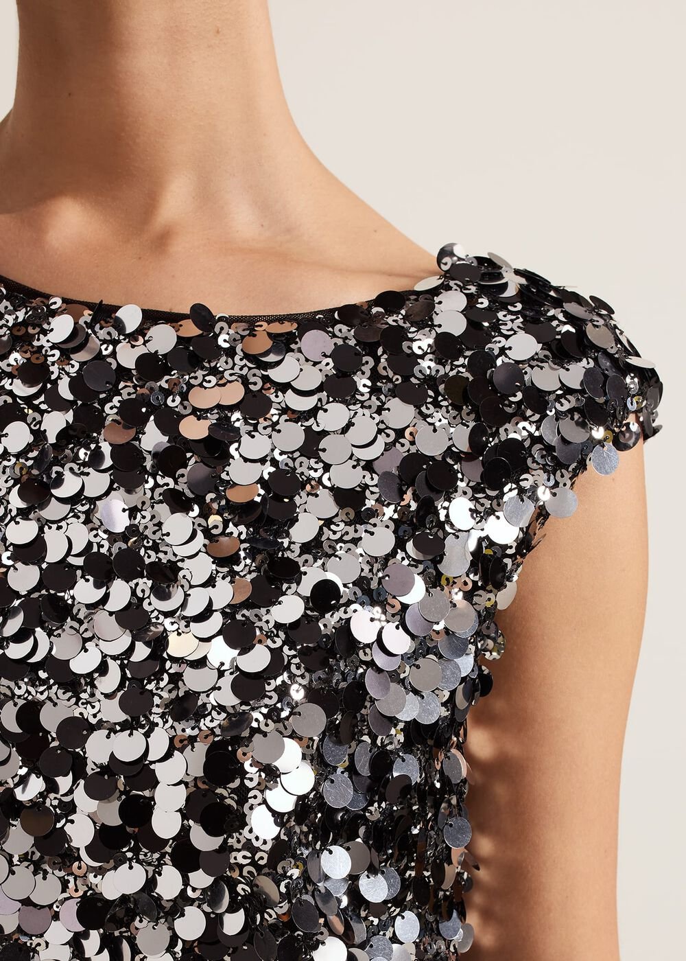 Nina Sequin Maxi Dress Black/Multi