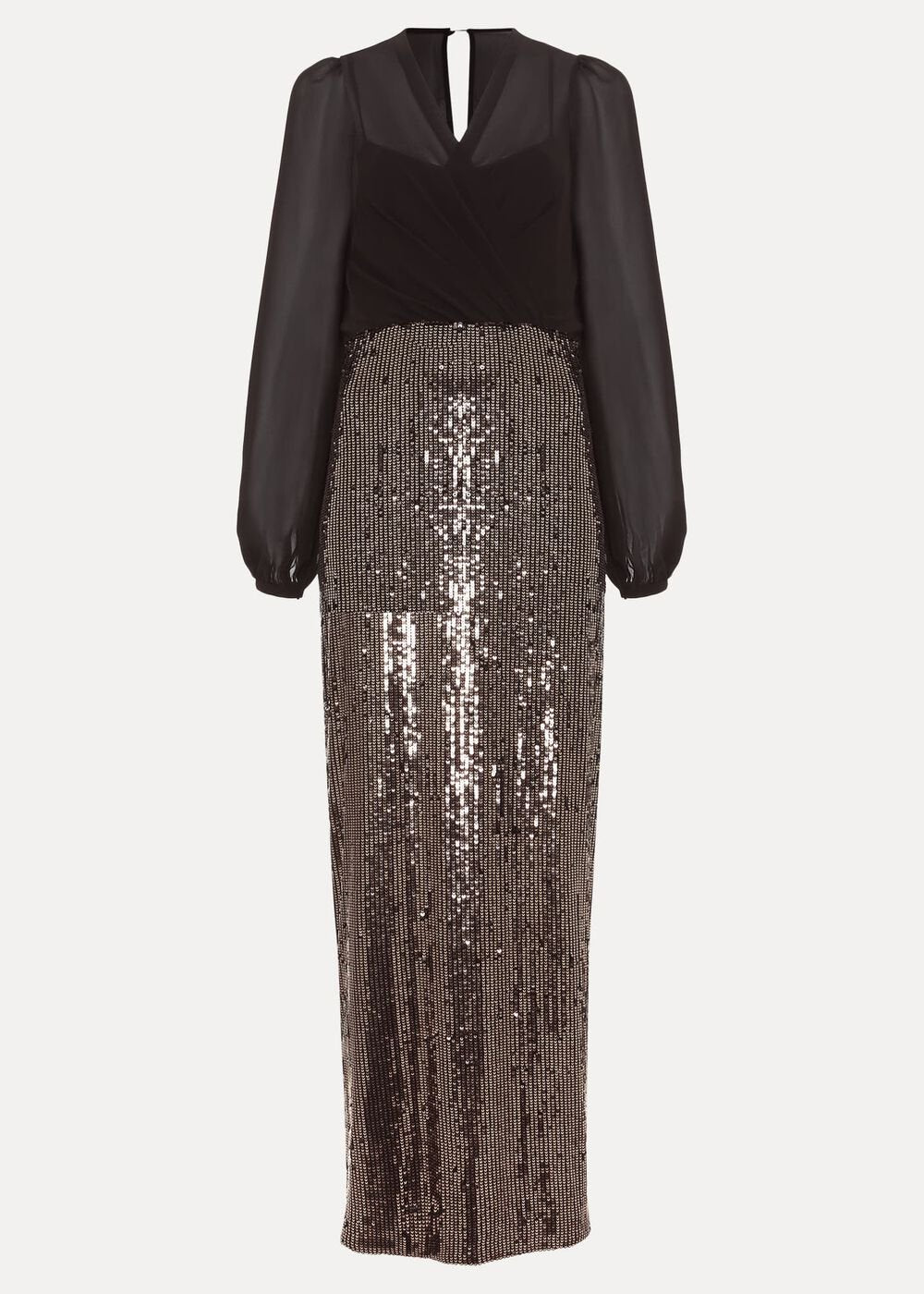 Petite Aniya Sequin Long Sleeve Dress Black/Multi