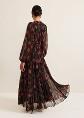 Kenzia Wrap Floral Shimmer Maxi Dress Multi-Coloured