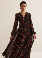 Kenzia Wrap Floral Shimmer Maxi Dress Multi-Coloured