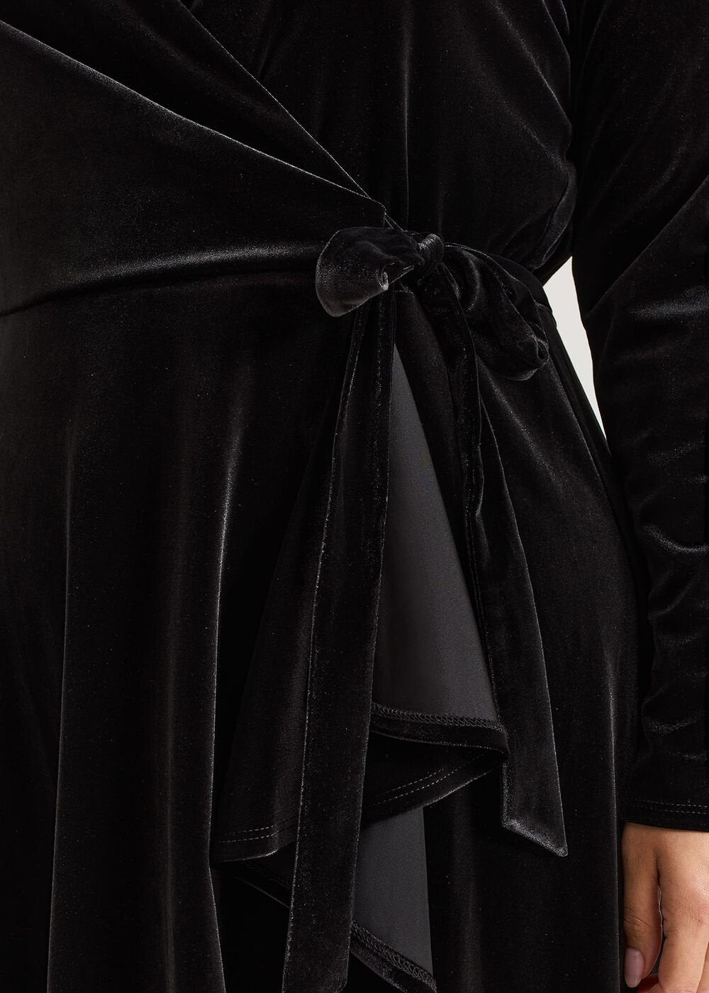 Julia Black Velvet Wrap Dress Black