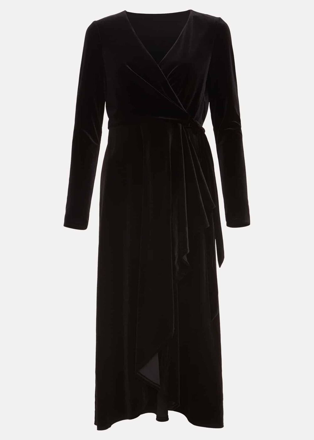 Julia Black Velvet Wrap Dress Black