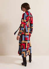 Amita Geo Shirt Dress Multi-Coloured