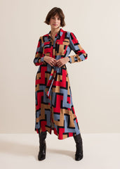 Amita Geo Shirt Dress Multi-Coloured
