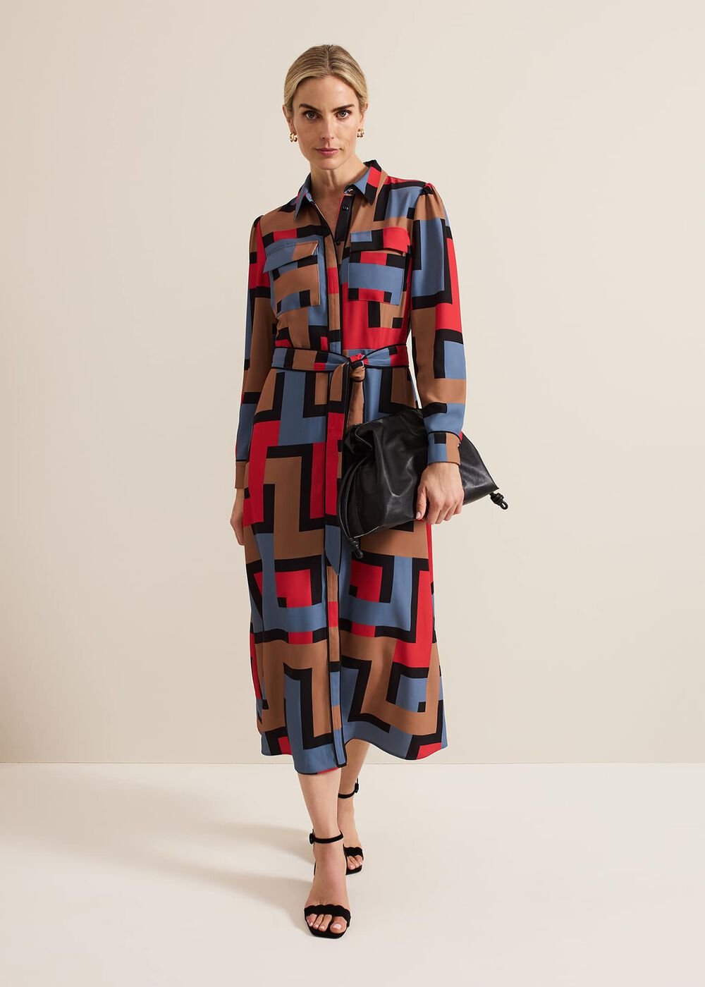 Amita Geo Shirt Dress Multi-Coloured