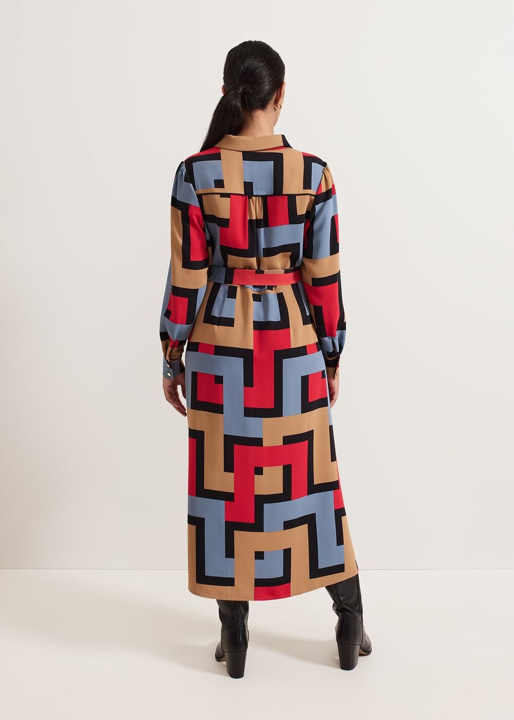Petite Amita Geo Shirt Dress Multi-Coloured