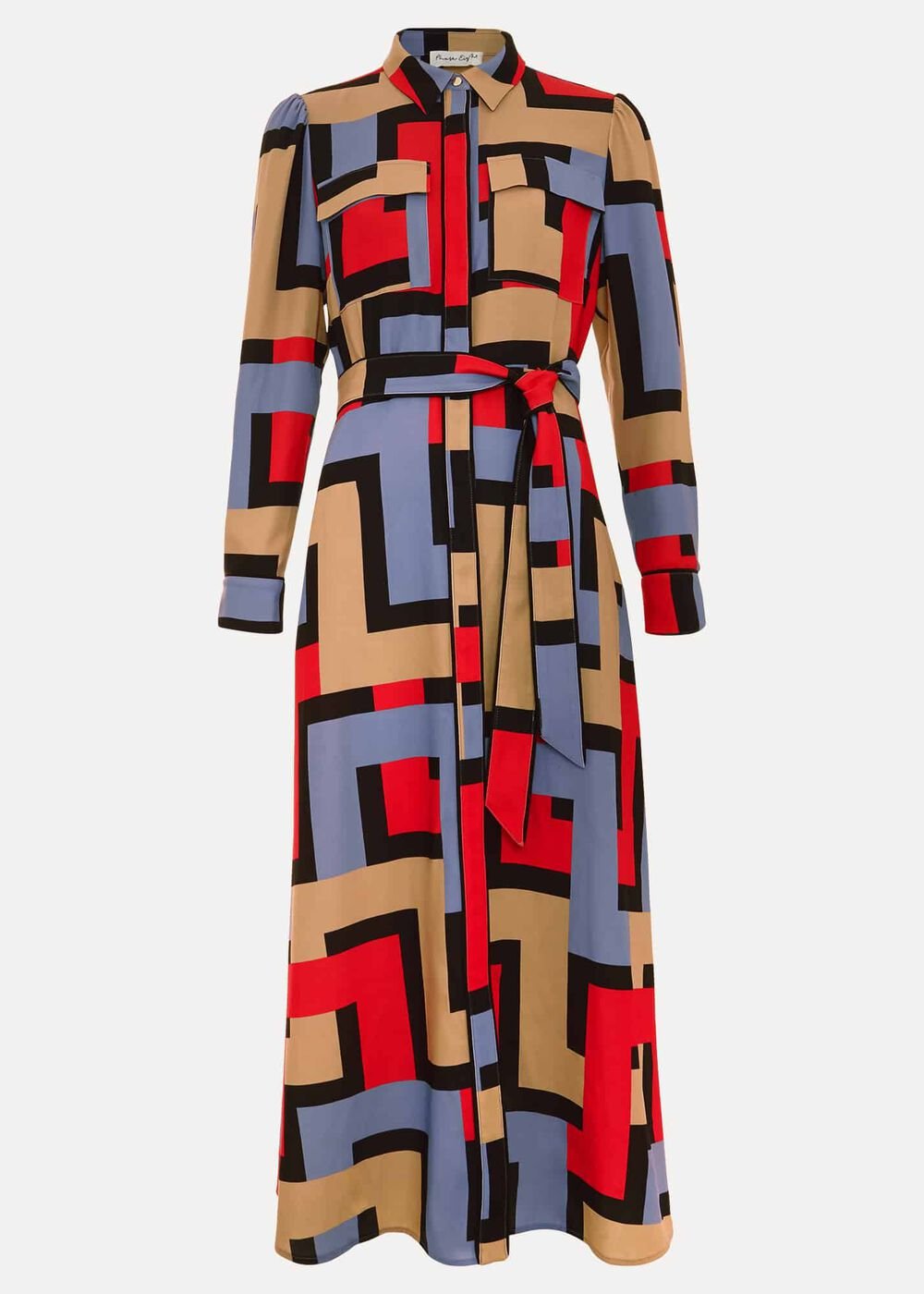 Petite Amita Geo Shirt Dress Multi-Coloured