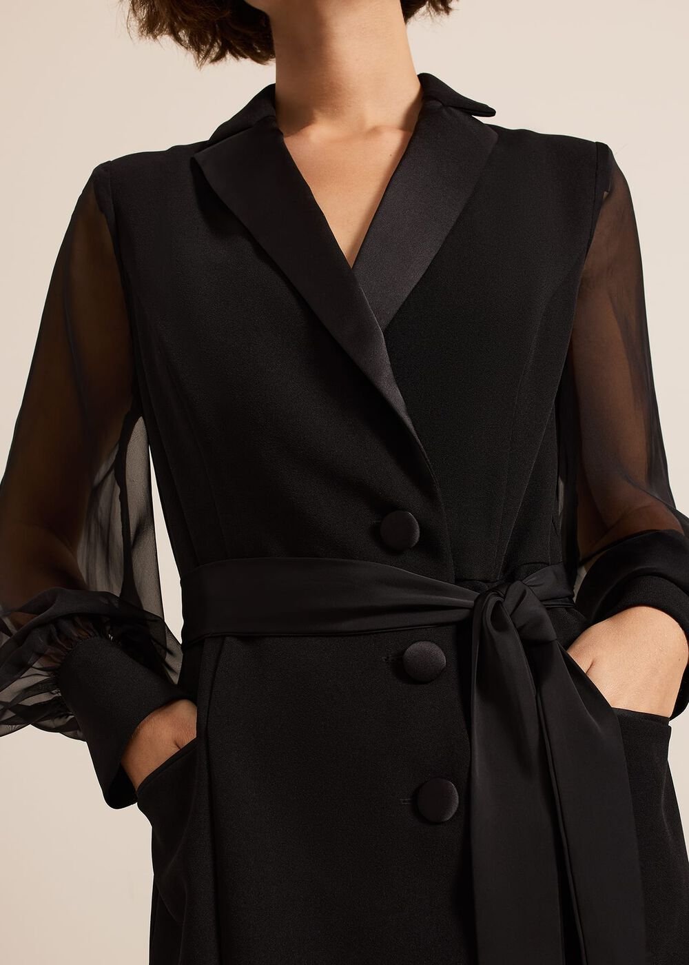 Saeda Black Tux Dress Black
