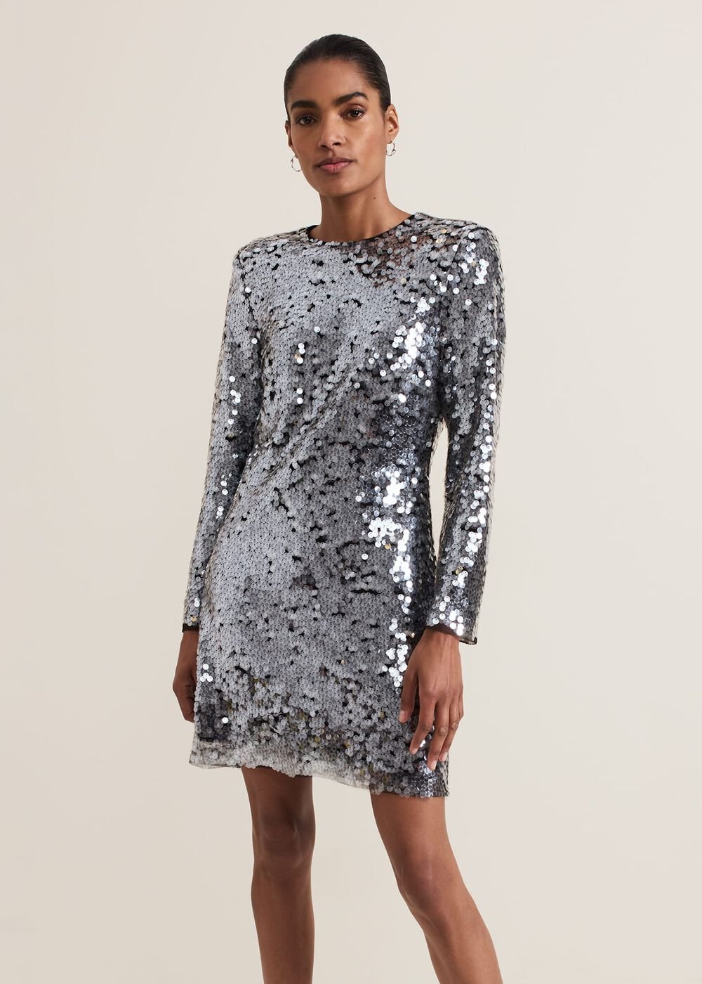 Rhia Silver Sequin Mini Dress Silver