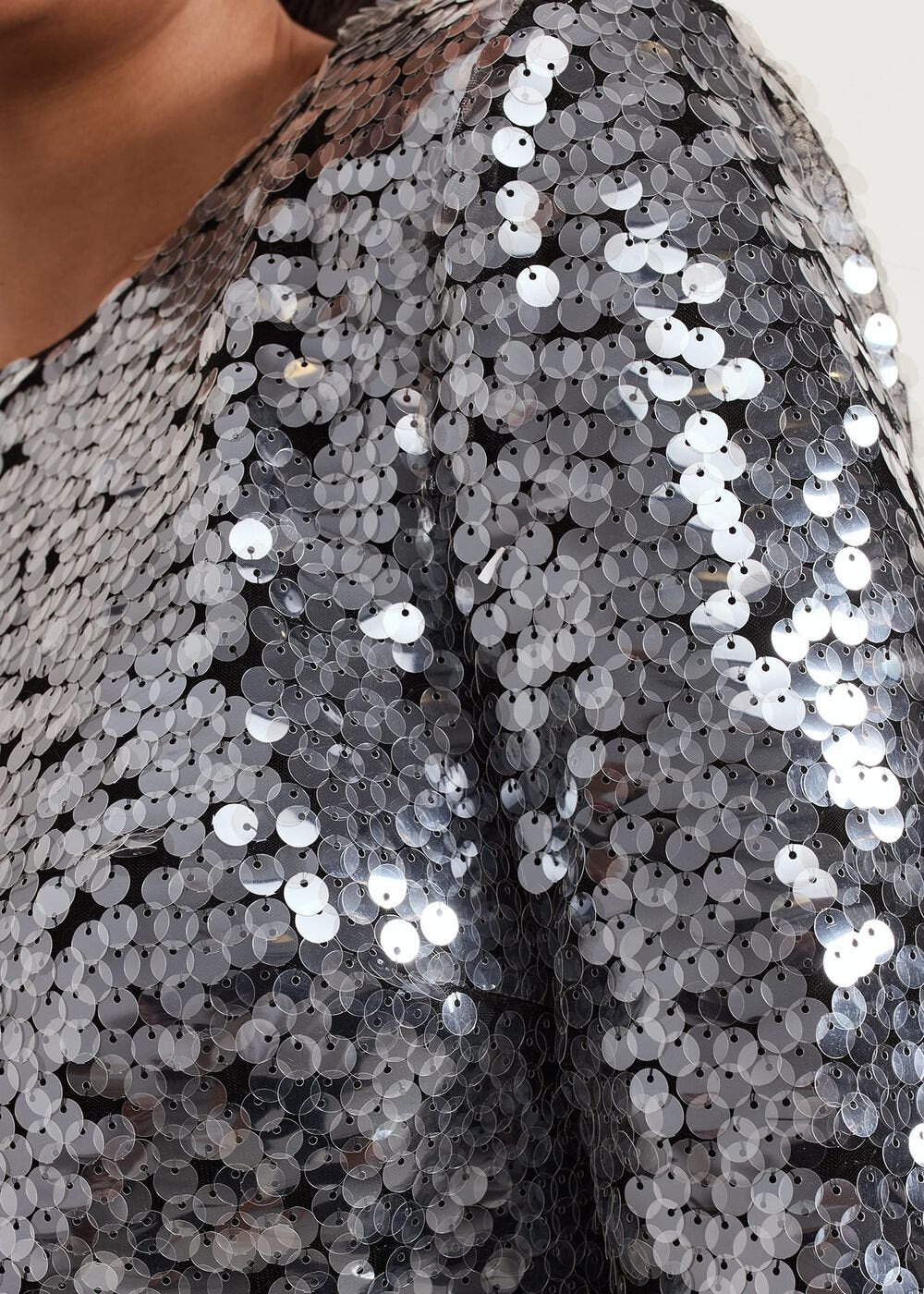 Petite Rhia Silver Sequin Mini Dress Silver