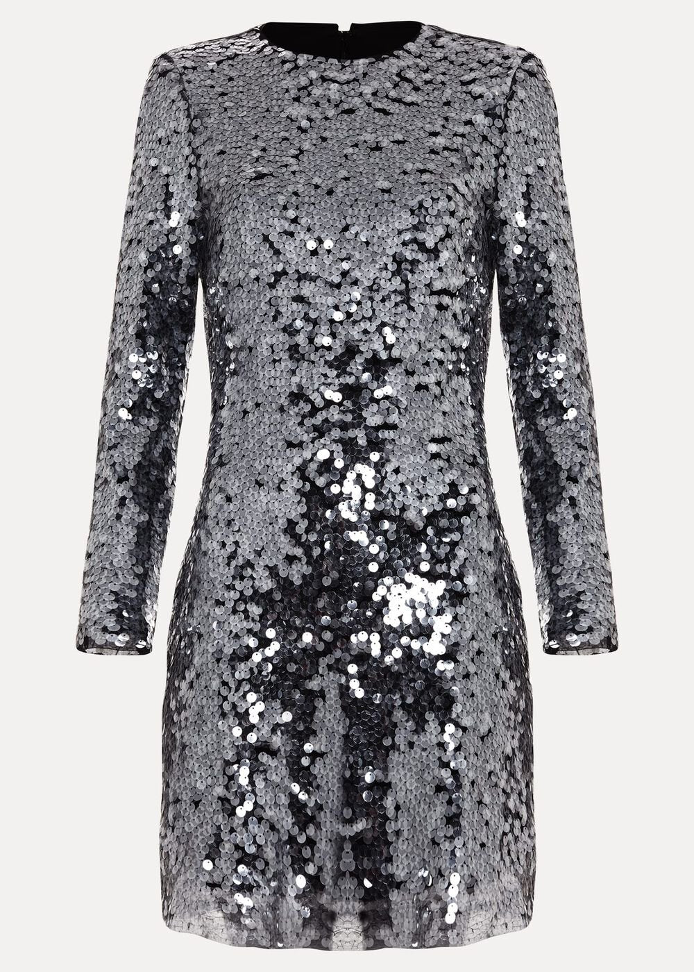 Petite Rhia Silver Sequin Mini Dress Silver