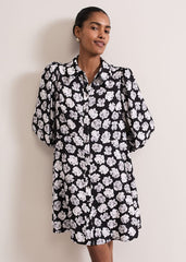 Selika Floral Swing Mini Dress Black/Multi