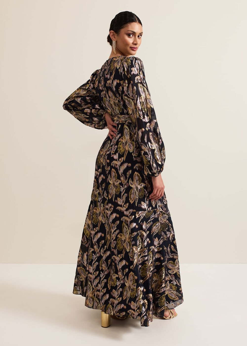 Ellio Silk Shimmer Maxi Dress Multi-Coloured
