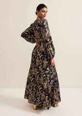 Ellio Silk Shimmer Maxi Dress Multi-Coloured