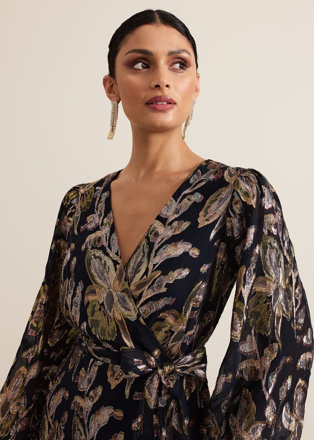Ellio Silk Shimmer Maxi Dress Multi-Coloured