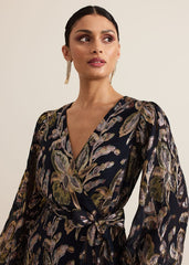 Ellio Silk Shimmer Maxi Dress Multi-Coloured
