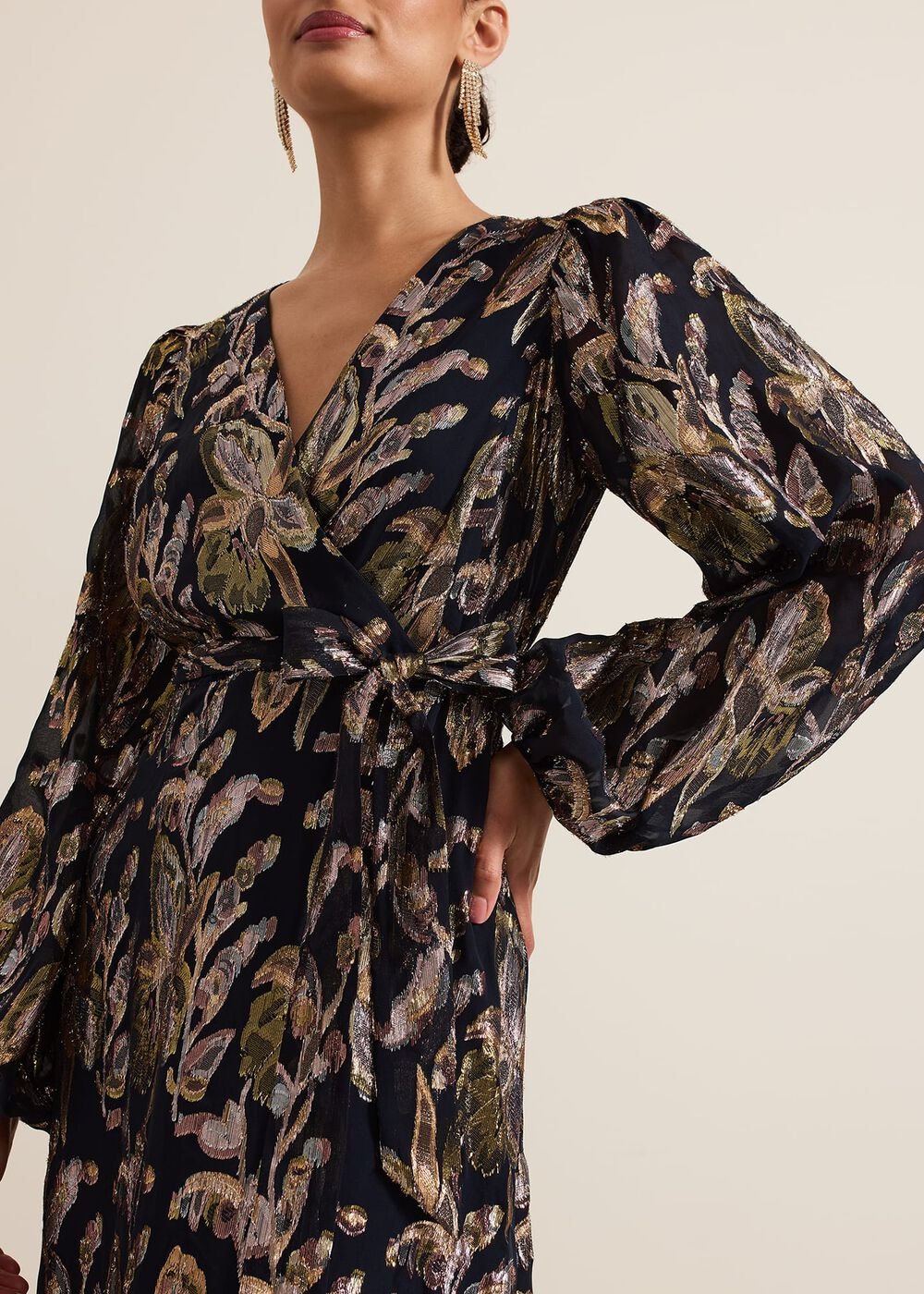 Ellio Silk Shimmer Maxi Dress Multi-Coloured