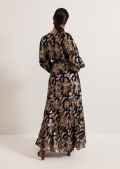 Petite Ellio Silk Shimmer Maxi Dress Multi-Coloured