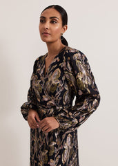 Petite Ellio Silk Shimmer Maxi Dress Multi-Coloured