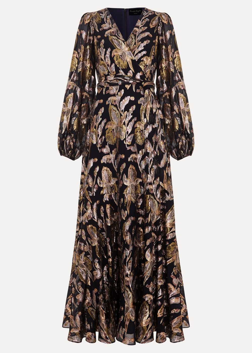 Petite Ellio Silk Shimmer Maxi Dress Multi-Coloured