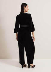 Myleen Black Velvet Jumpsuit Black
