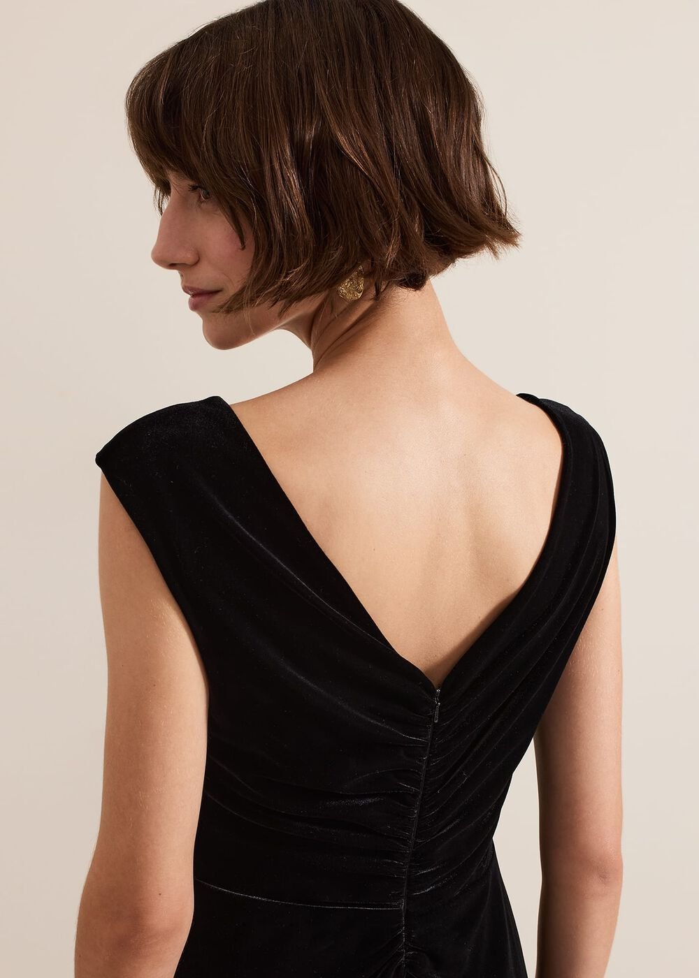 Donna Black Velvet Maxi Dress Black