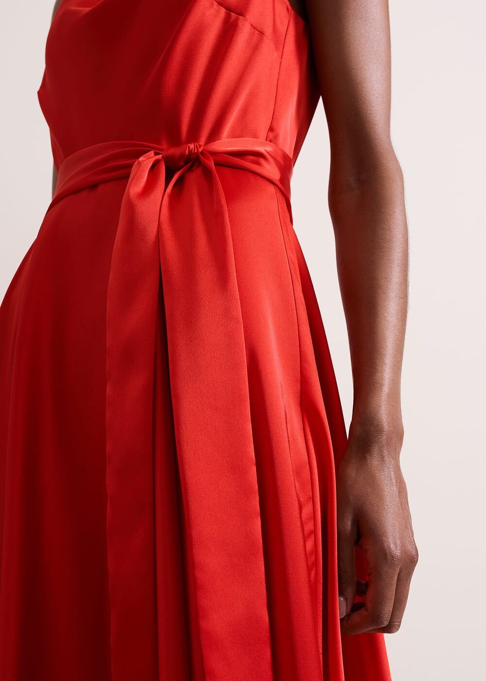 Jasleen Red Satin Dress Red