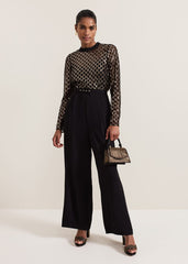 Amelia Sequin Bodice Jumpsuit Black/Multi