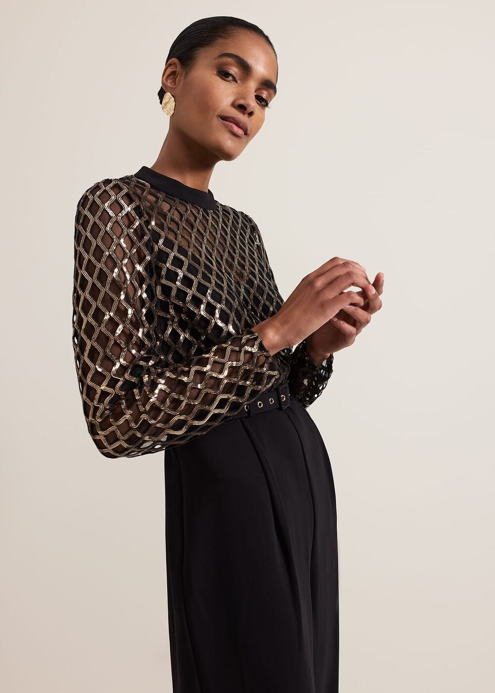 Amelia Sequin Bodice Jumpsuit Black/Multi