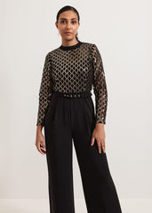 Petite Amelia Sequin Bodice Jumpsuit Black/Multi
